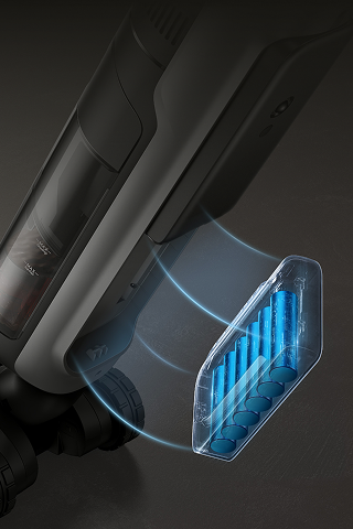 Up to 60min Runtime & Extendable with a Detachable Battery